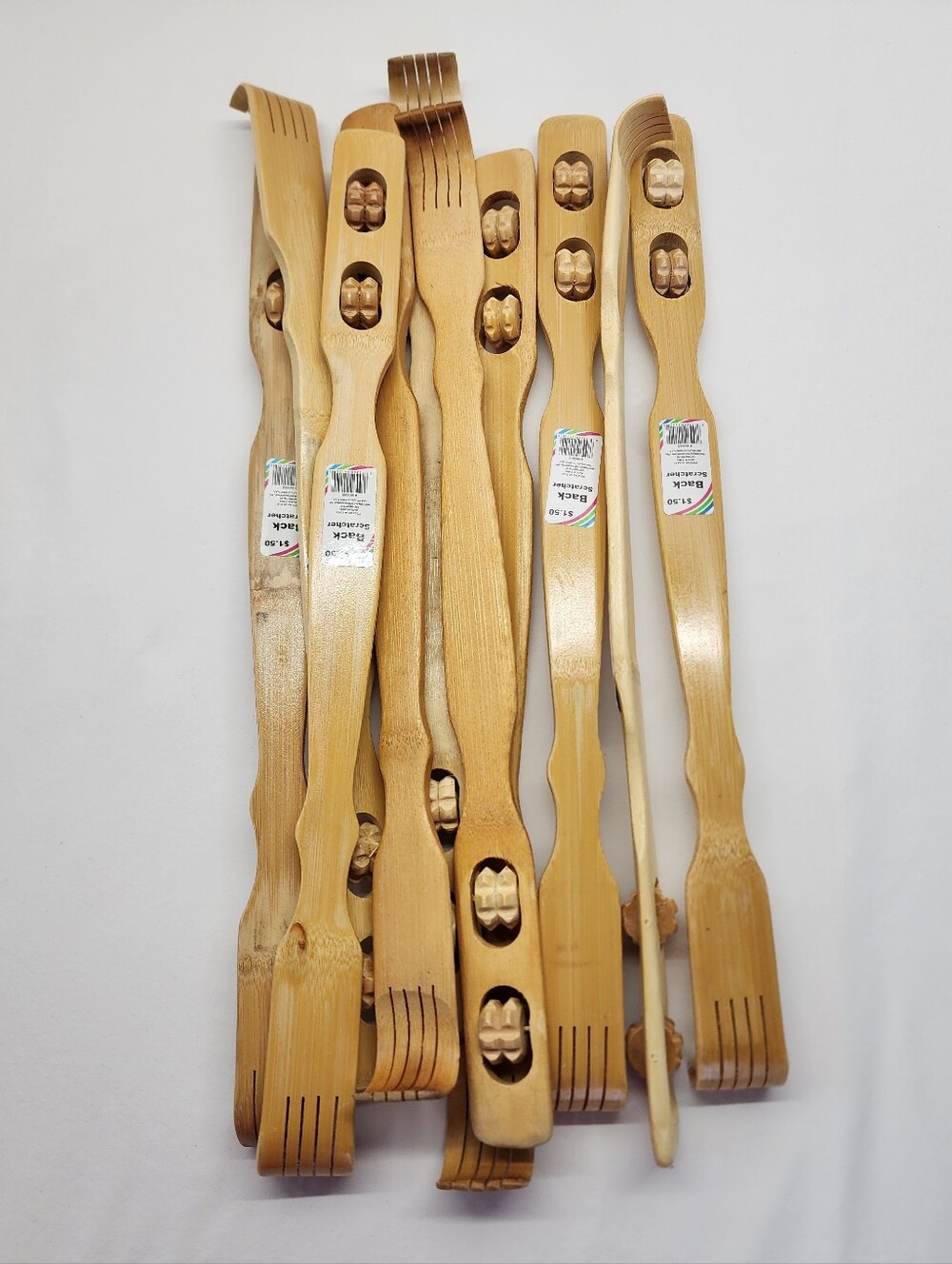10pc Natural Wood Bamboo Back Scratcher and Massager Set